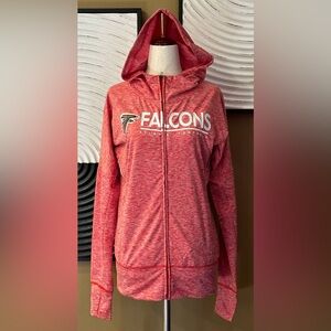 NWOT ATLANTA FALCONS NFL Team Apparel Full Zip Hoodie with Thumb Holes ~Small